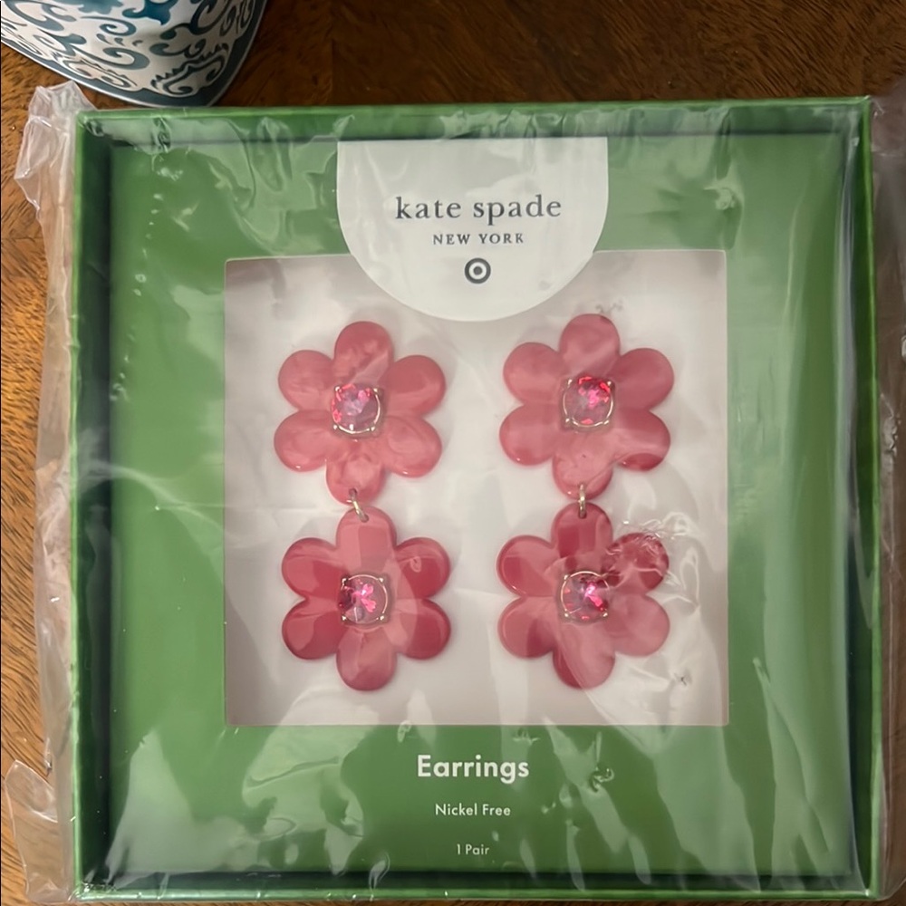 Kate Spade x Target Red Floral Linear Earrings-Limited Edition - Picture 3 of 4